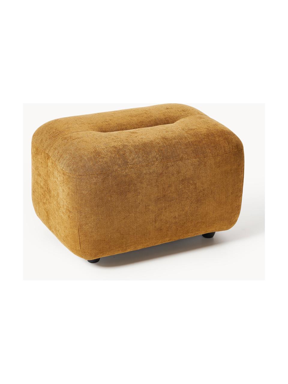 Hocker Stella, Bezug: 85 % Polyester, 15 % Baum, Gestell: Massives Buchenholz, Span, Webstoff Ocker, B 71 x H 43 cm