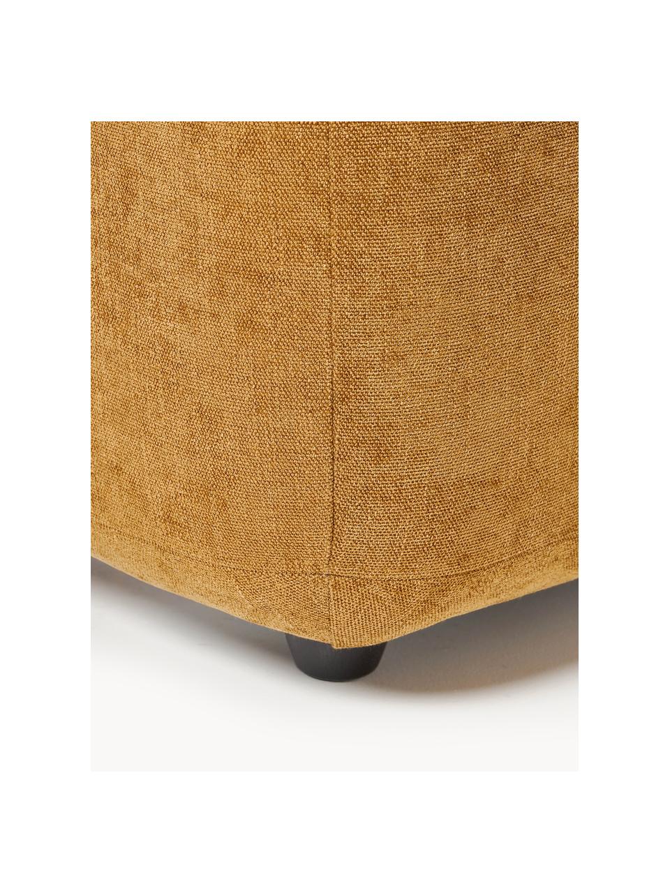 Hocker Stella, Bezug: 85 % Polyester, 15 % Baum, Gestell: Massives Buchenholz, Span, Webstoff Ocker, B 71 x H 43 cm