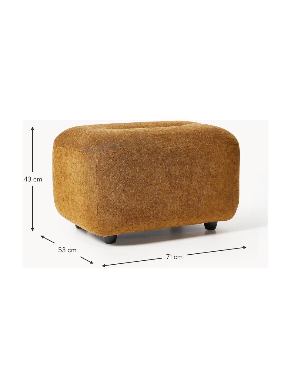 Hocker Stella, Bezug: 85 % Polyester, 15 % Baum, Gestell: Massives Buchenholz, Span, Webstoff Ocker, B 71 x H 43 cm