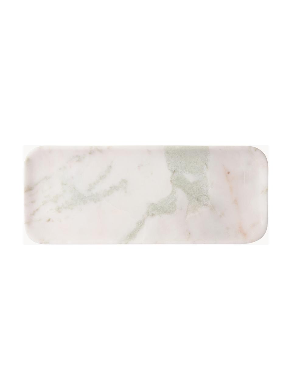Piatto da portata Tina, Marmo, Bianco marmorizzato, Larg. 30 x Prof. 12 cm