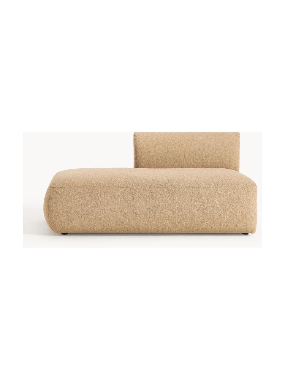 Chaise longue componibile in bouclé Sofia, Rivestimento: bouclé (100% poliestere) , Struttura: legno di abete rosso, tru, Piedini: plastica Questo prodotto , Bouclé beige, Larg. 159 x Prof. 103 cm, schienale a sinistra