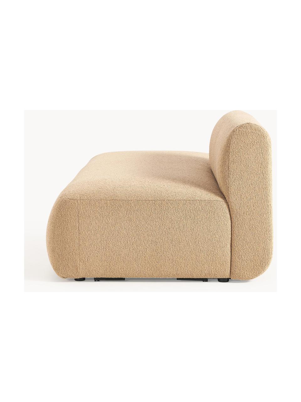 Diván modular en tejido bouclé Sofia, Tapizado: tejido bouclé (100% polié, Estructura: madera de pícea, tablero , Patas: plástico Este producto es, Bouclé beige, An 159 x F 103 cm, respaldo izquierdo