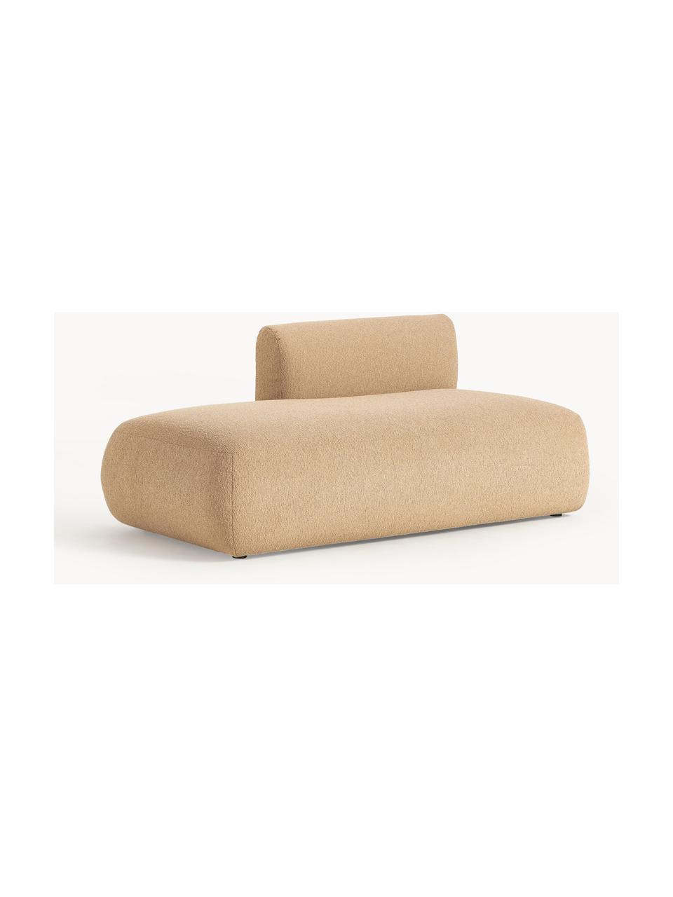 Chaise longue componibile in bouclé Sofia, Rivestimento: bouclé (100% poliestere) , Struttura: legno di abete rosso, tru, Piedini: plastica Questo prodotto , Bouclé beige, Larg. 159 x Prof. 103 cm, schienale a sinistra