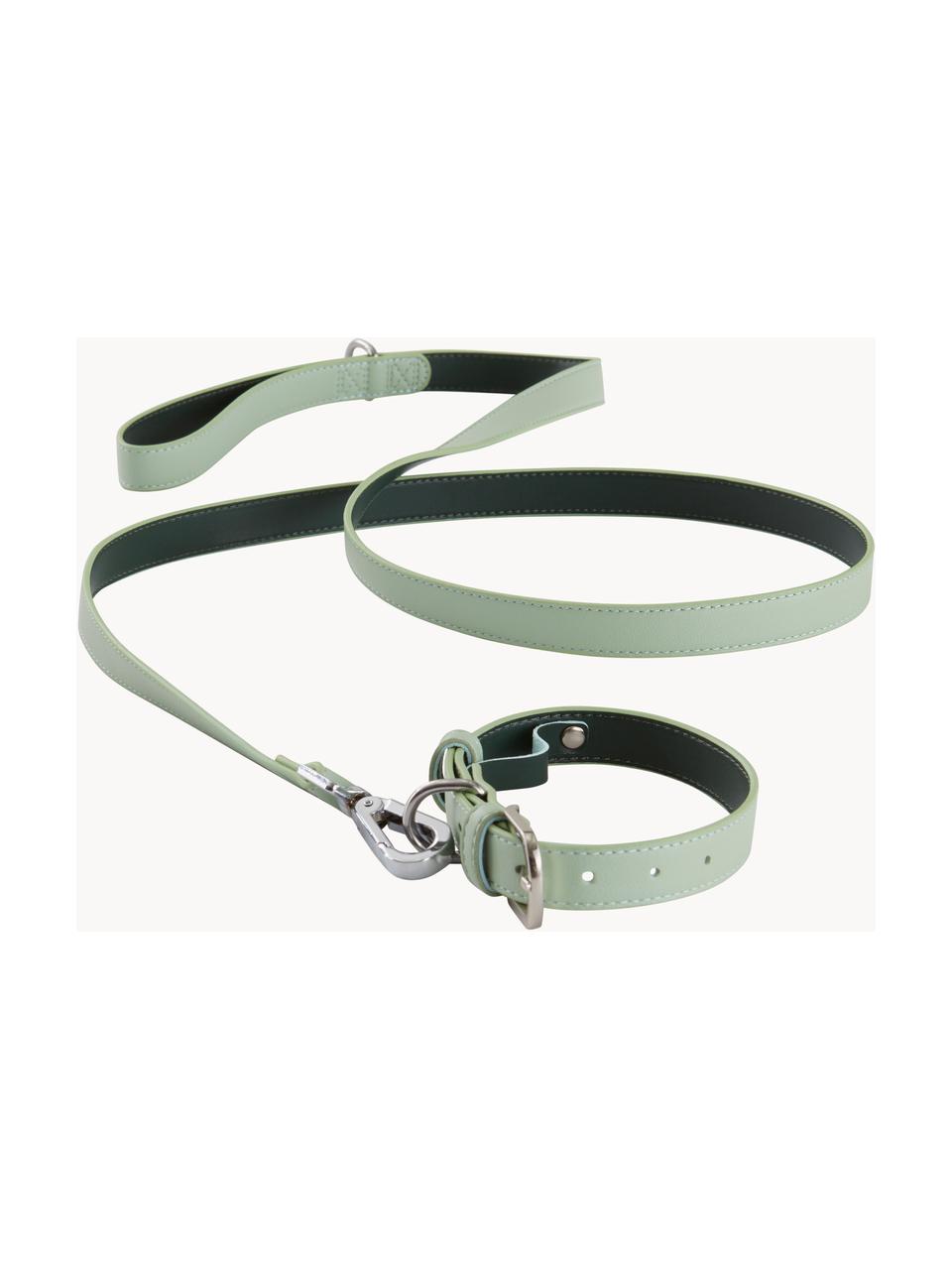 Collar para mascotas Inu, Cuero sintético, Verde salvia, verde oscuro, L 30/38 cm
