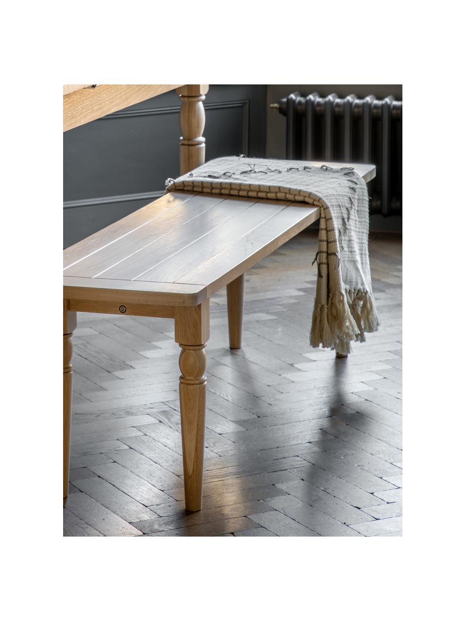 Ručně vyrobená dřevěná lavička Eton, Dubové dřevo, Š 150 cm, H 38 cm