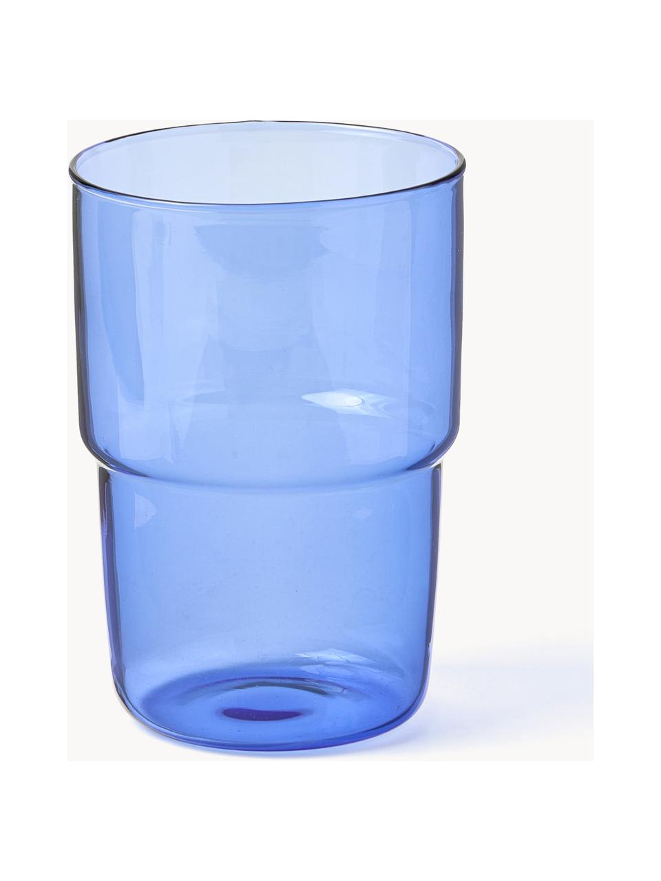 Waterglazen Torino uit borosilicaatglas, 2 stuks, Borosilicaatglas, Blauw, transparant, Ø 8 x H 12 cm, 400 ml