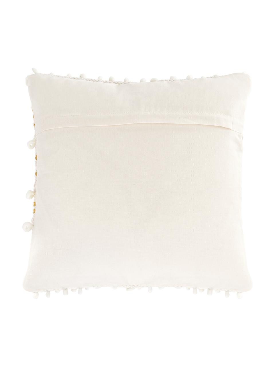 Kissenhülle Paco mit dekorativer Verzierung, 80% Baumwolle, 20% Wolle, Senfgelb, B 45 x L 45 cm