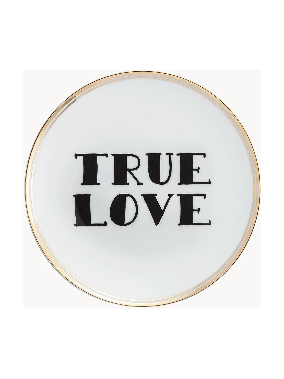 Piatto colazione in porcellana con scritta True Love, Porcellana, True Love, Ø 17 cm