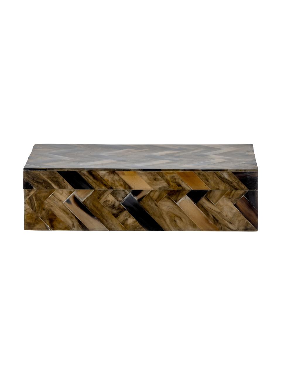 Škatuľka na bižutériu Nella, Živica, MDF-doska strednej hustoty, Odtiene hnedej, Š 23 x V 7 cm