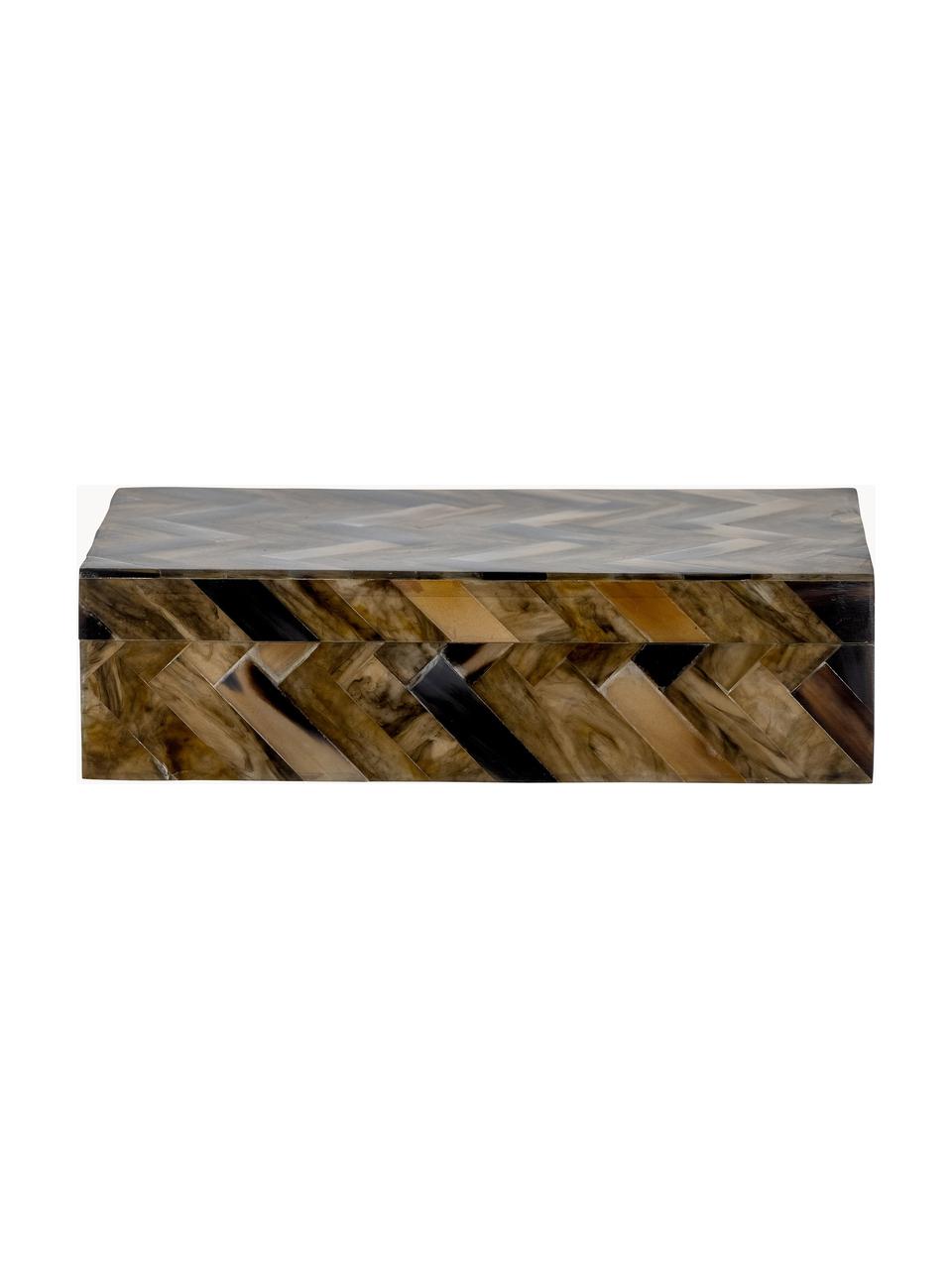 Schmuckkästchen Nella, Harz, Mitteldichte Holzfaserplatte (MDF), Brauntöne, B 23 x H 7 cm