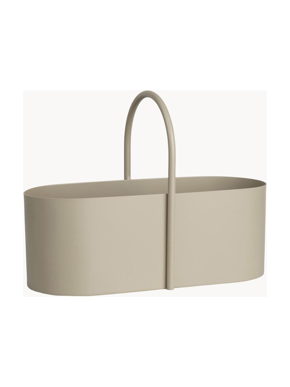 Boîte de rangement en métal Grib, Fer, revêtement par poudre, Beige clair, larg. 35 x prof. 17 cm