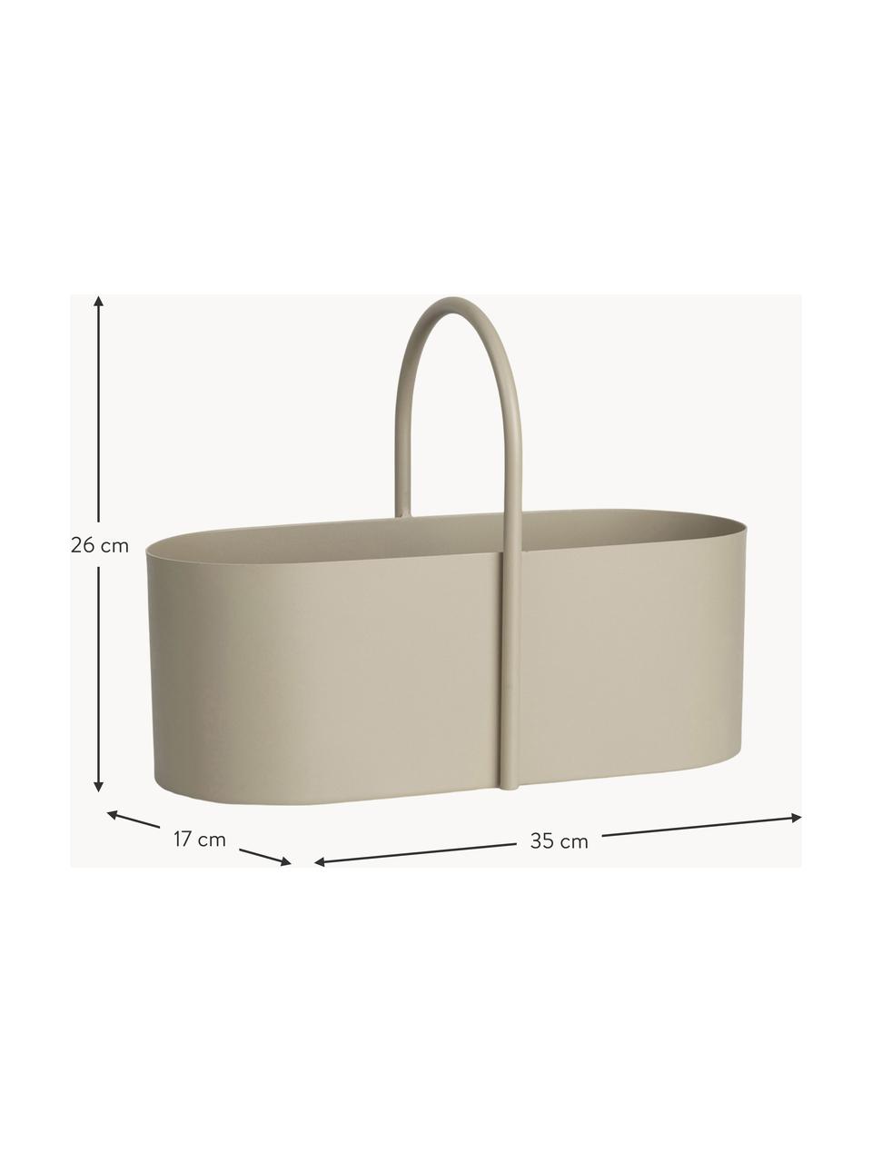 Boîte de rangement en métal Grib, Fer, revêtement par poudre, Beige clair, larg. 35 x prof. 17 cm