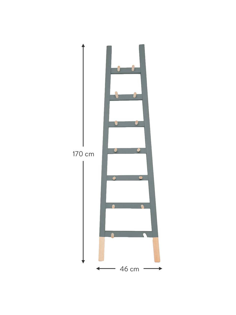 Estantería escalera de pared Helia, Madera de pino, recubierta, Gris, madera de pino, An 46 x Al 170 cm