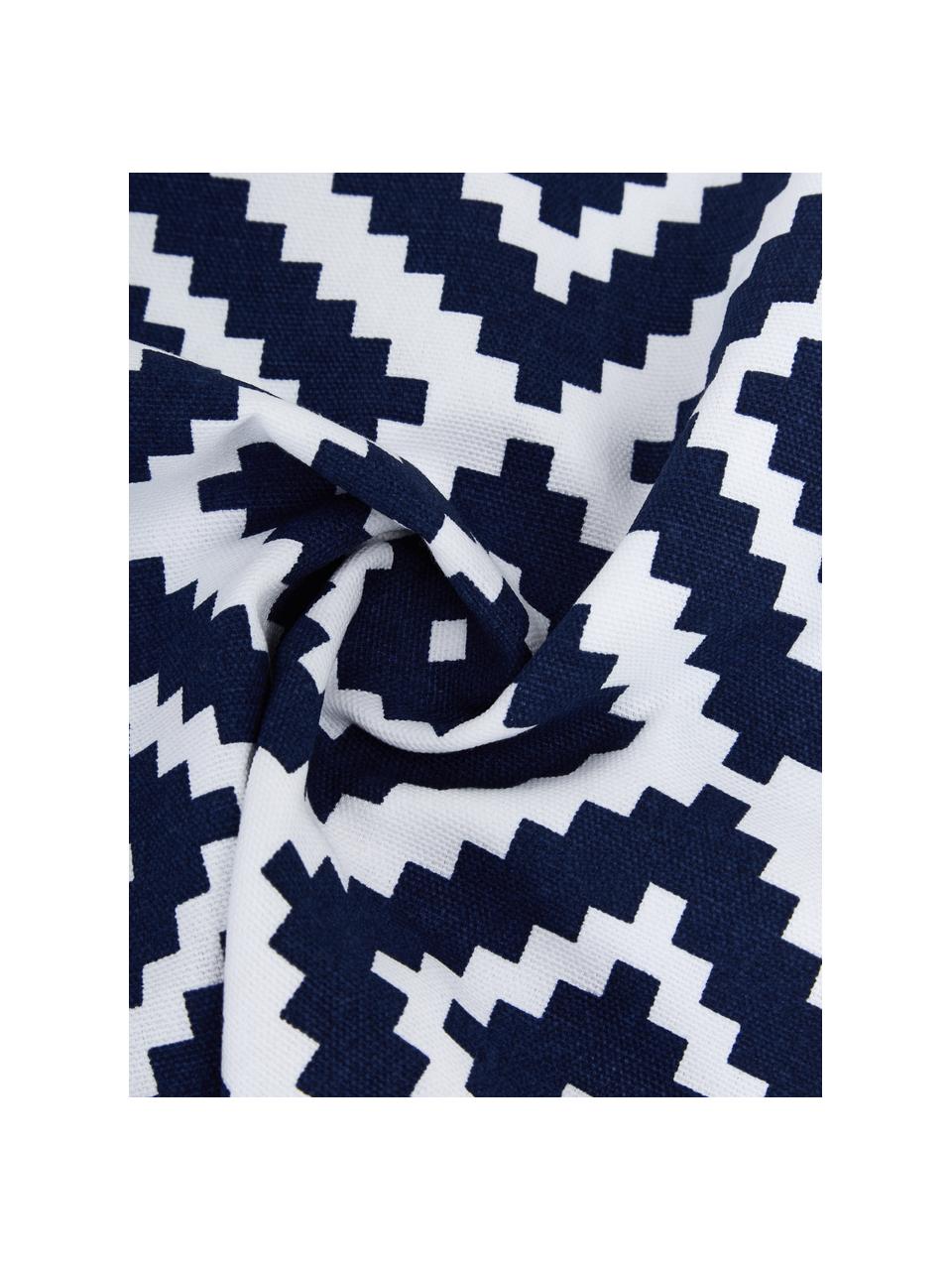 Kissenhülle Miami mit grafischem Muster, 100% Baumwolle, Blau, 45 x 45 cm