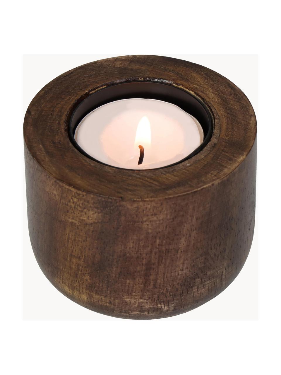 Svietnik na čajovú sviečku z dreva Light, Drevo, Tmavé drevo, Ø 7 x V 5 cm
