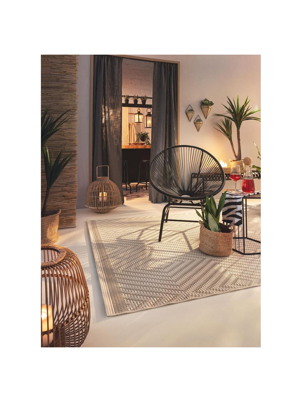 Interiérový/exteriérový koberec Naoto, 100 % polypropylen, Tlumeně bílá, světle béžová, Š 80 cm, D 150 cm (velikost XS)