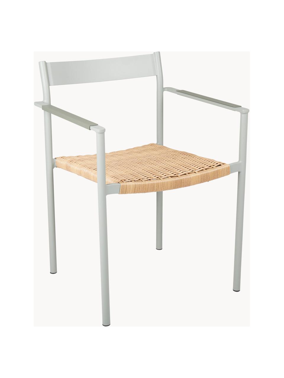 Gartenstühle DK, 2 Stück, Gestell: Aluminium, beschichtet, Sitzfläche: Polyrattan, Salbeigrün, Beige, B 55 x T 54 cm