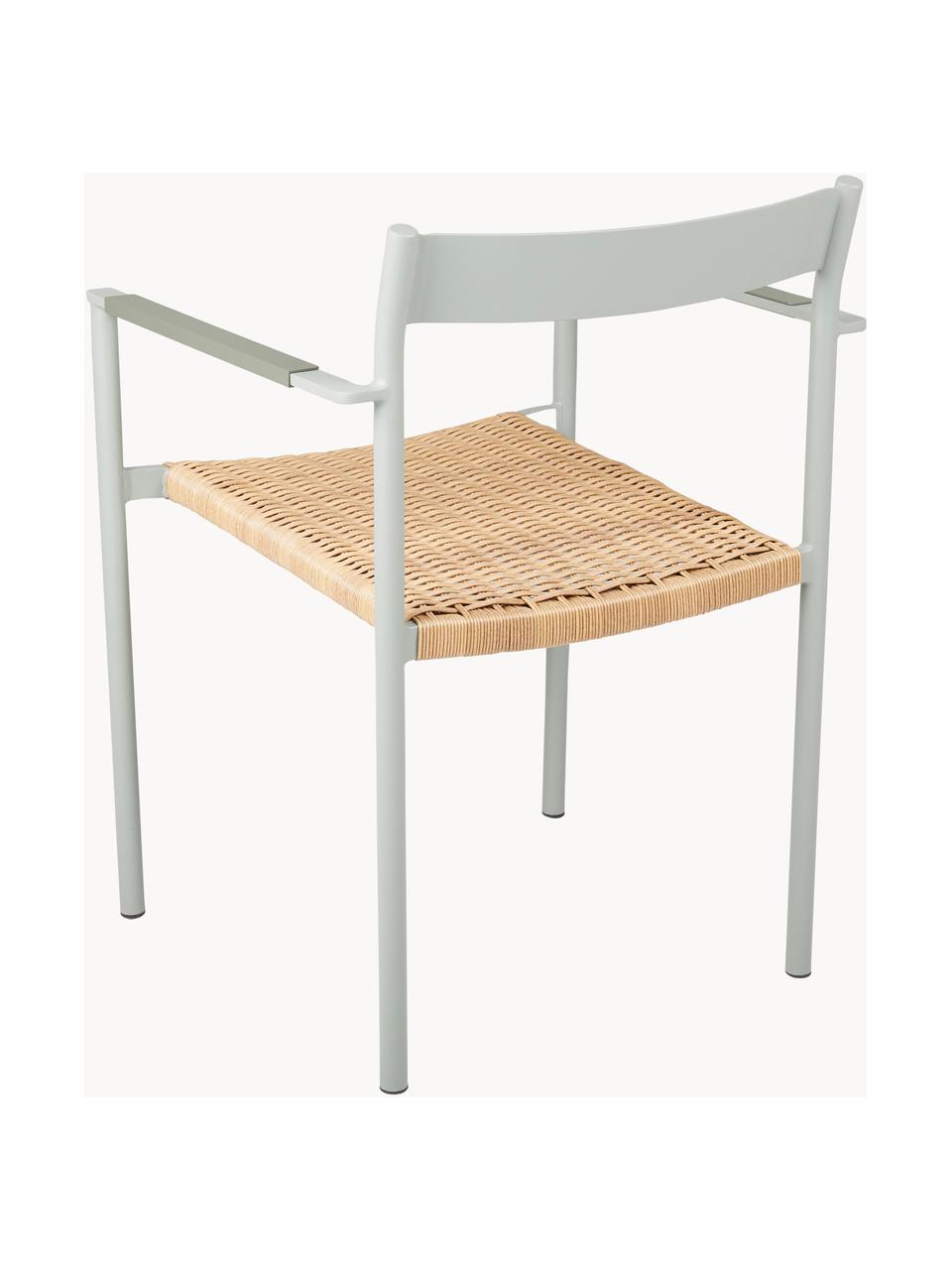 Gartenstühle DK, 2 Stück, Gestell: Aluminium, beschichtet, Sitzfläche: Polyrattan, Salbeigrün, Beige, B 55 x T 54 cm