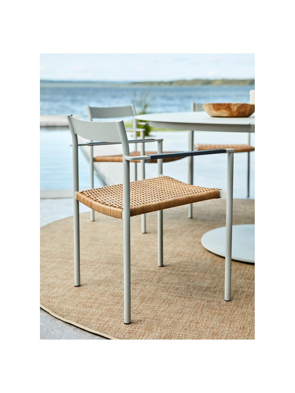 Gartenstühle DK, 2 Stück, Gestell: Aluminium, beschichtet, Sitzfläche: Polyrattan, Salbeigrün, Beige, B 55 x T 54 cm