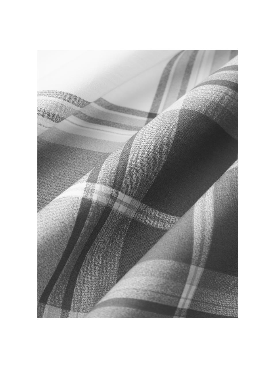 Kockovaná obliečka na paplón z bavlneného perkálu Scarlet, Sivá, biela, Š 200 x D 200 cm