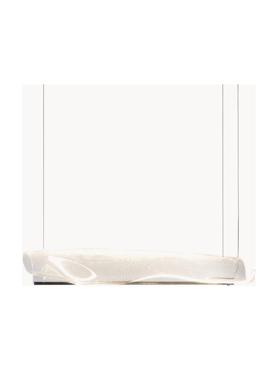 Velké závěsné LED svítidlo Cortina, Transparentní, stříbrná, Š 30 cm, V 40 cm