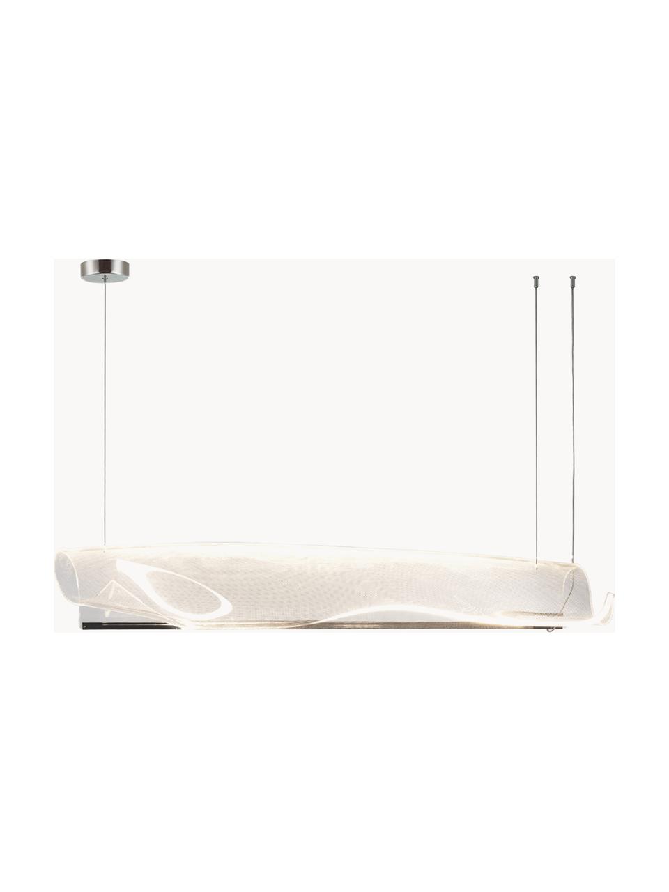 Grande suspension LED Cortina, Transparent, argenté, larg. 30 x haut. 40 cm