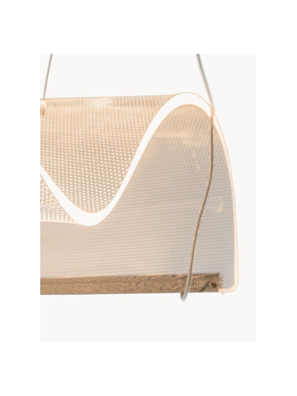 Große LED-Pendelleuchte Cortina, Lampenschirm: Acrylglas, Baldachin: Metall, eloxiert, Transparent, Silberfarben, B 30 x H 40 cm