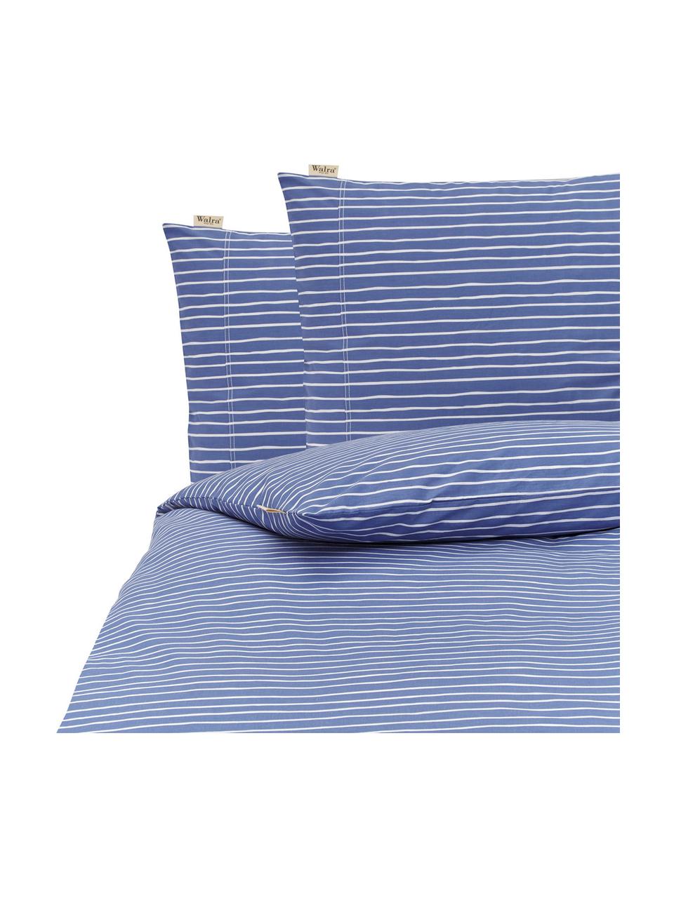 Renforcé dekbedovertrek No way out, Weeftechniek: renforcé, Blauw, wit, 240 x 220 cm + 2 kussenhoezen 60 x 70 cm