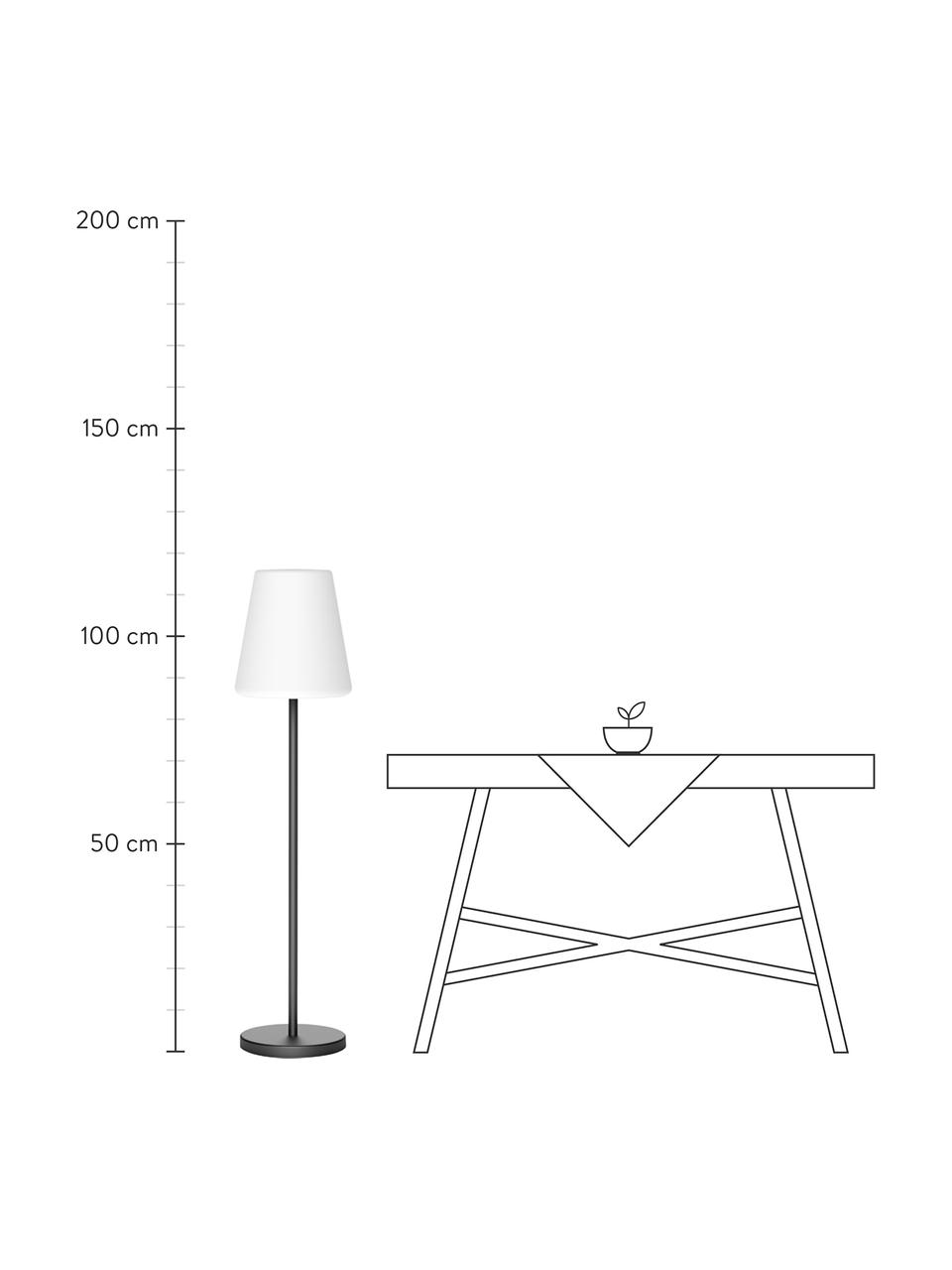 Lampada solare a LED dimmerabile da giardino con telecomando Lola, Paralume: polipropilene, Base della lampada: metallo rivestito, Bianco, nero, Ø 28 x Alt. 119 cm