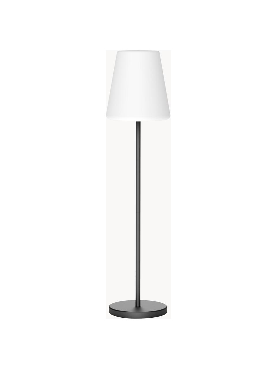 Dimbare solar tuinlamp Lola met afstandsbediening, Lampenkap: polypropyleen, Lampvoet: gecoat metaal, Wit, zwart, Ø 28 x H 119 cm