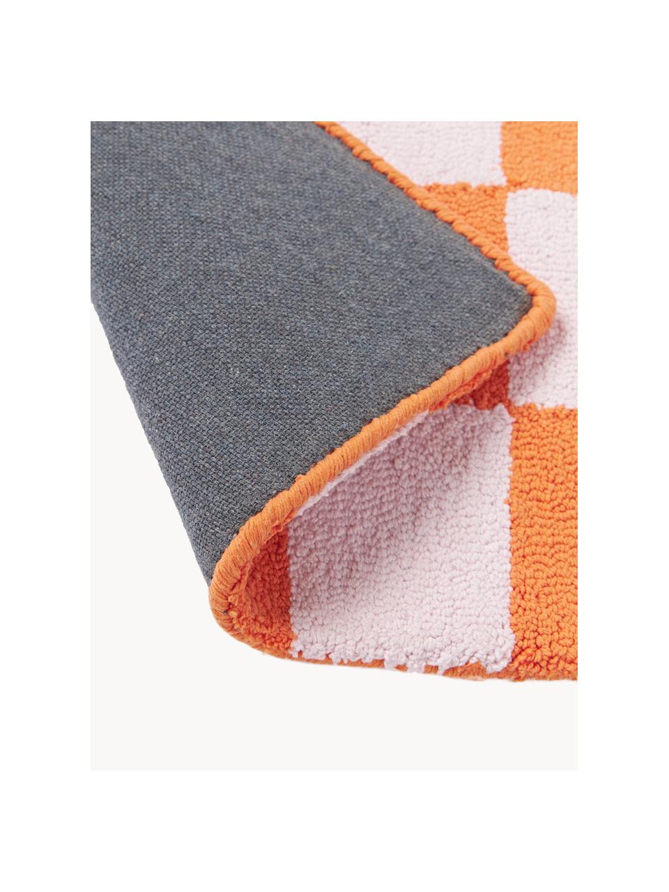 Manteles individuales artesanales Kio Check, 4 uds., 100% algodón, Naranja, Off White, An 35 x L 45 cm