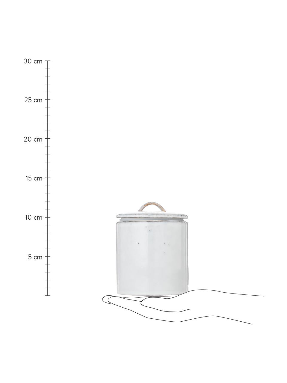 Boîte de rangement artisanale Nordic Sand, Grès cérame, Tons gris et beiges, Ø 12 x haut. 12 cm, 1 l