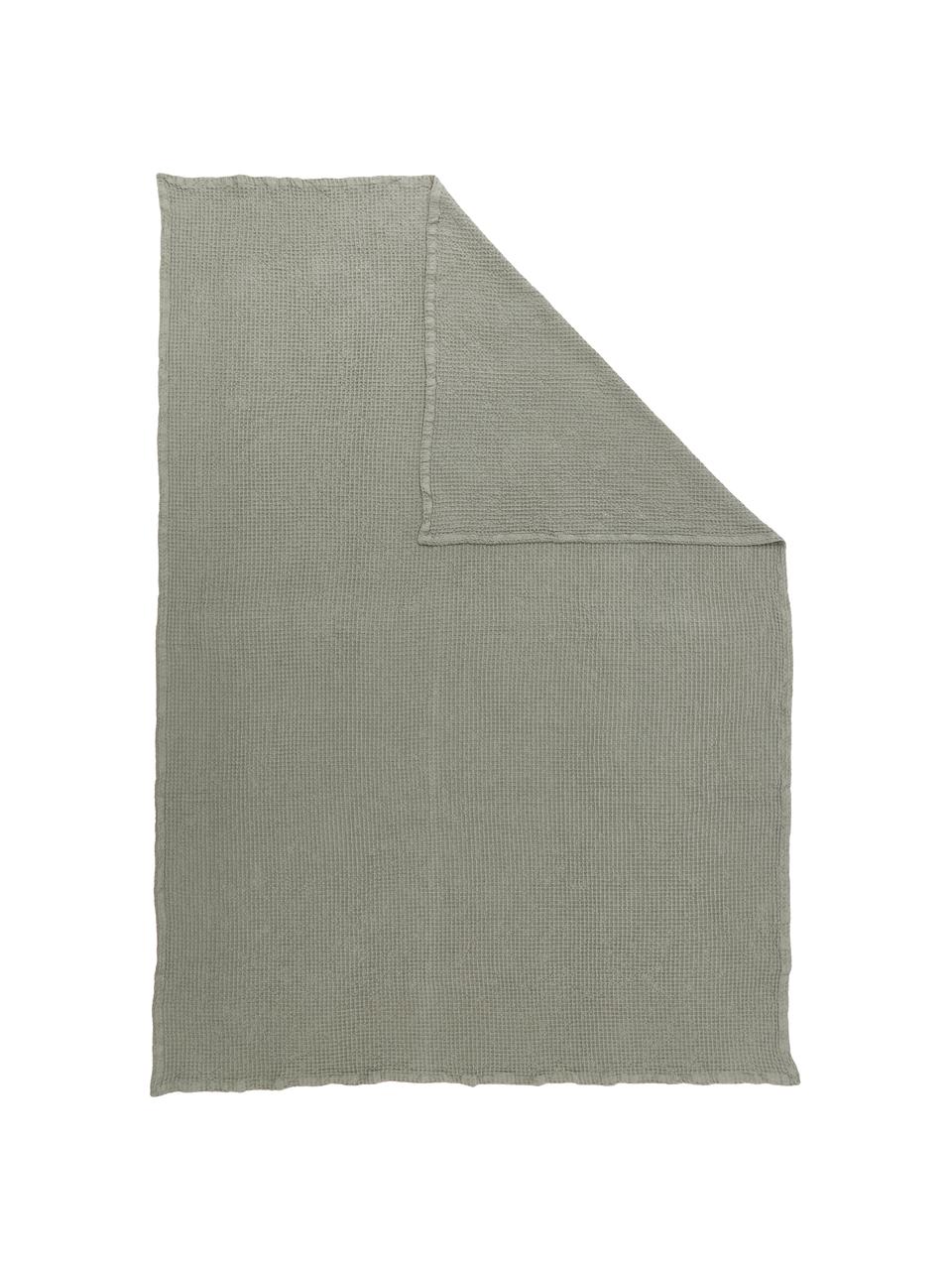 Waffelpiqué-Tagesdecke Lois aus Baumwolle in Khaki, 100 % Baumwolle, Khaki, B 260 x L 260 cm (für Betten bis 200 x 200 cm)