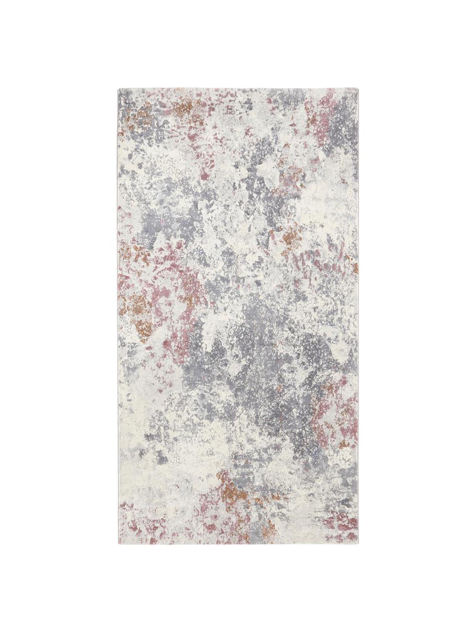 Dizajnérsky koberec s mramorovým vzhľadom Fontaine, Krémová, sivá, malinová