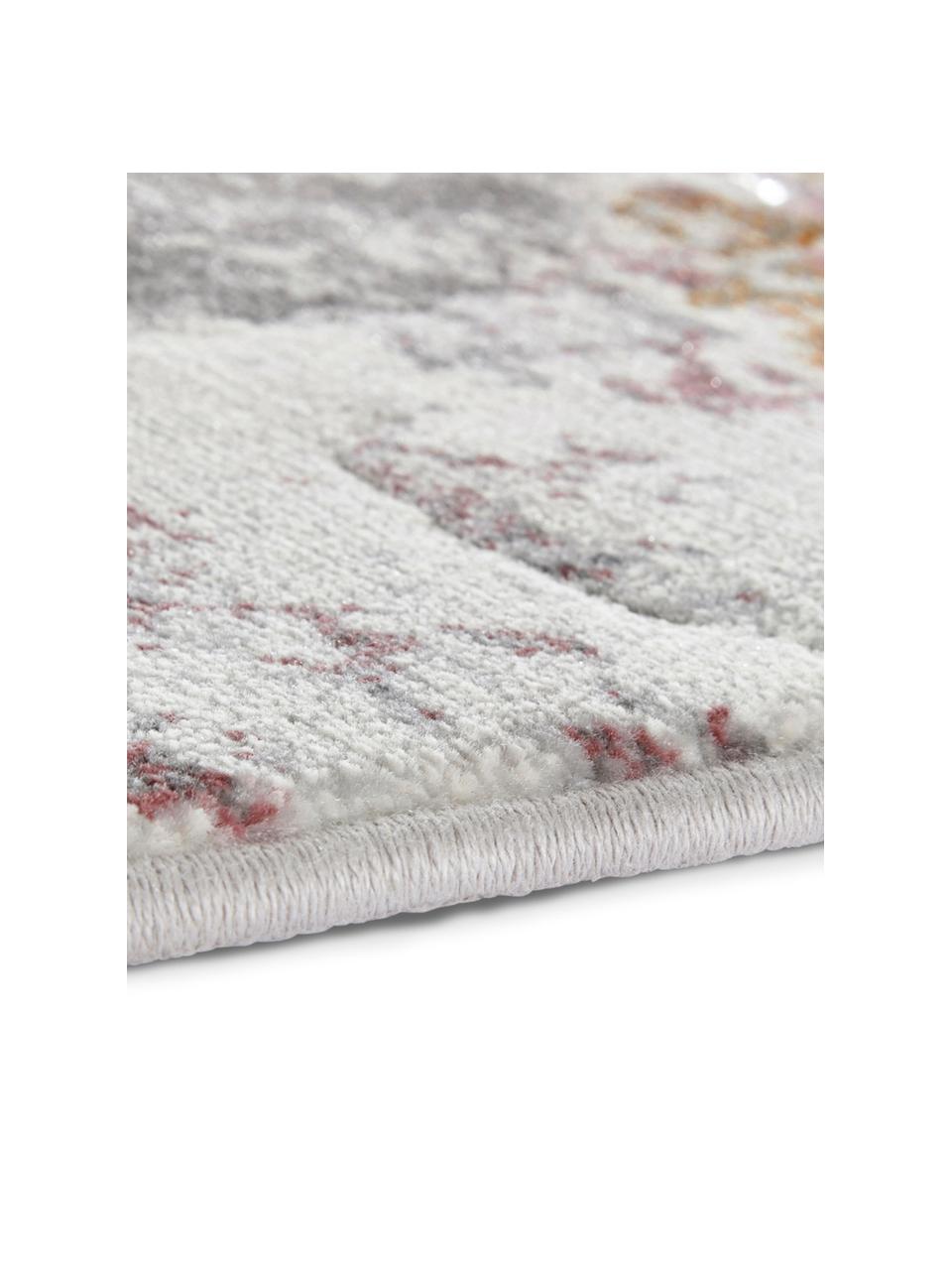 Dizajnérsky koberec s mramorovým vzhľadom Fontaine, Krémová, sivá, malinová