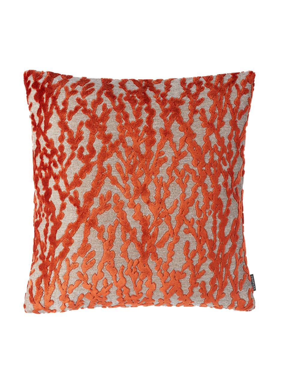 Housse de coussin 40x40 orange Elio, Orange, beige