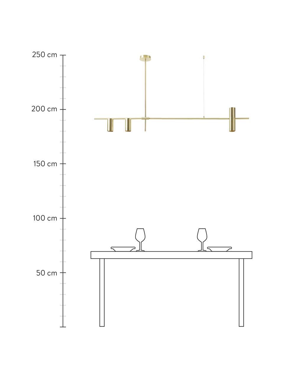 Grande suspension Cassandra, Couleur dorée, mat, larg. 143 x haut. 73 cm