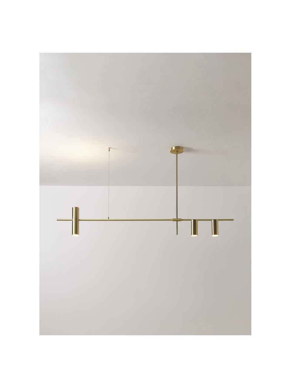 Lampa wisząca Cassandra, Metal platerowany, Odcienie złotego, S 143 x W 73 cm