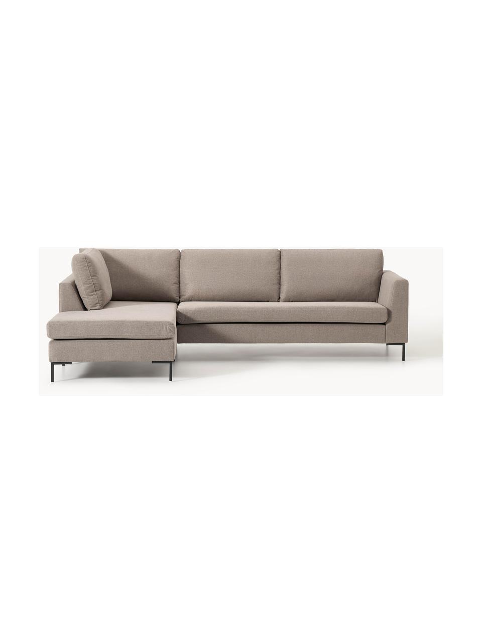 Ecksofa Luna, Bezug: 100 % Polyester Der strap, Gestell: Massives Buchenholz, Schi, Webstoff Taupe, B 280 x T 184 cm, Eckteil links