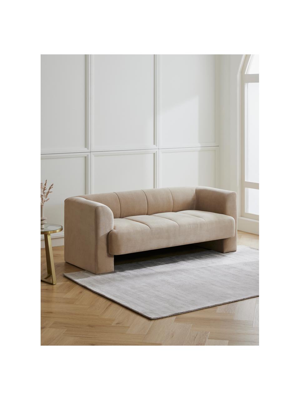 Sofá Bobi (2 plazas), Tapizado: 88% poliéster, 12% nylon , Estructura: madera de pino maciza, Tejido color arena, An 178 x F 82 cm