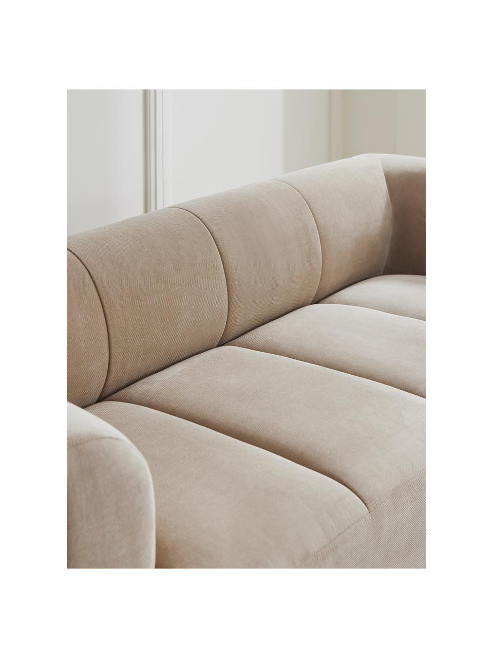Canapé 2 places Bobi, Tissu couleur sable, larg. 178 x long. 82 cm