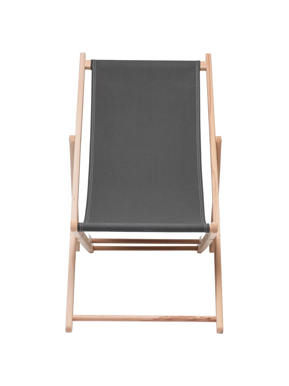 Sedia a sdraio pieghevole Hot Summer, Struttura: legno di faggio, Grigio, legno di faggio, Larg. 96 x Prof. 56 cm