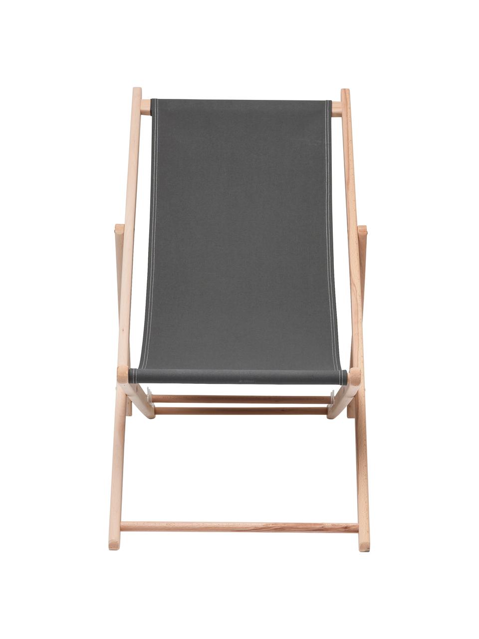 Tumbona plegable Hot Summer, Estructura: madera de haya, Gris, madera de haya, An 96 x F 56 cm