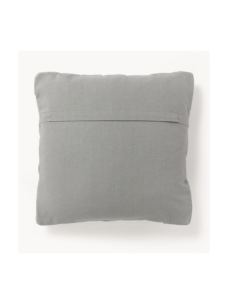 Housse de coussin 40x40 tressée Norman, Gris clair, larg. 40 x long. 40 cm