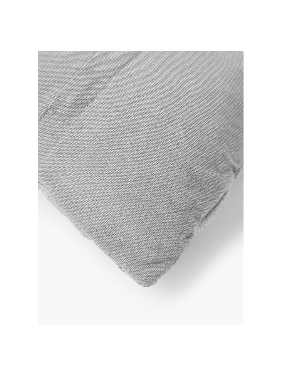 Housse de coussin 40x40 tressée Norman, Gris clair, larg. 40 x long. 40 cm