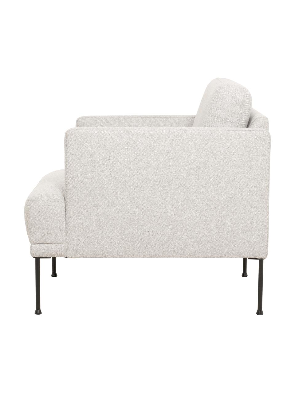 Fauteuil Fluente, Tissu beige clair, larg. 74 x prof. 85 cm