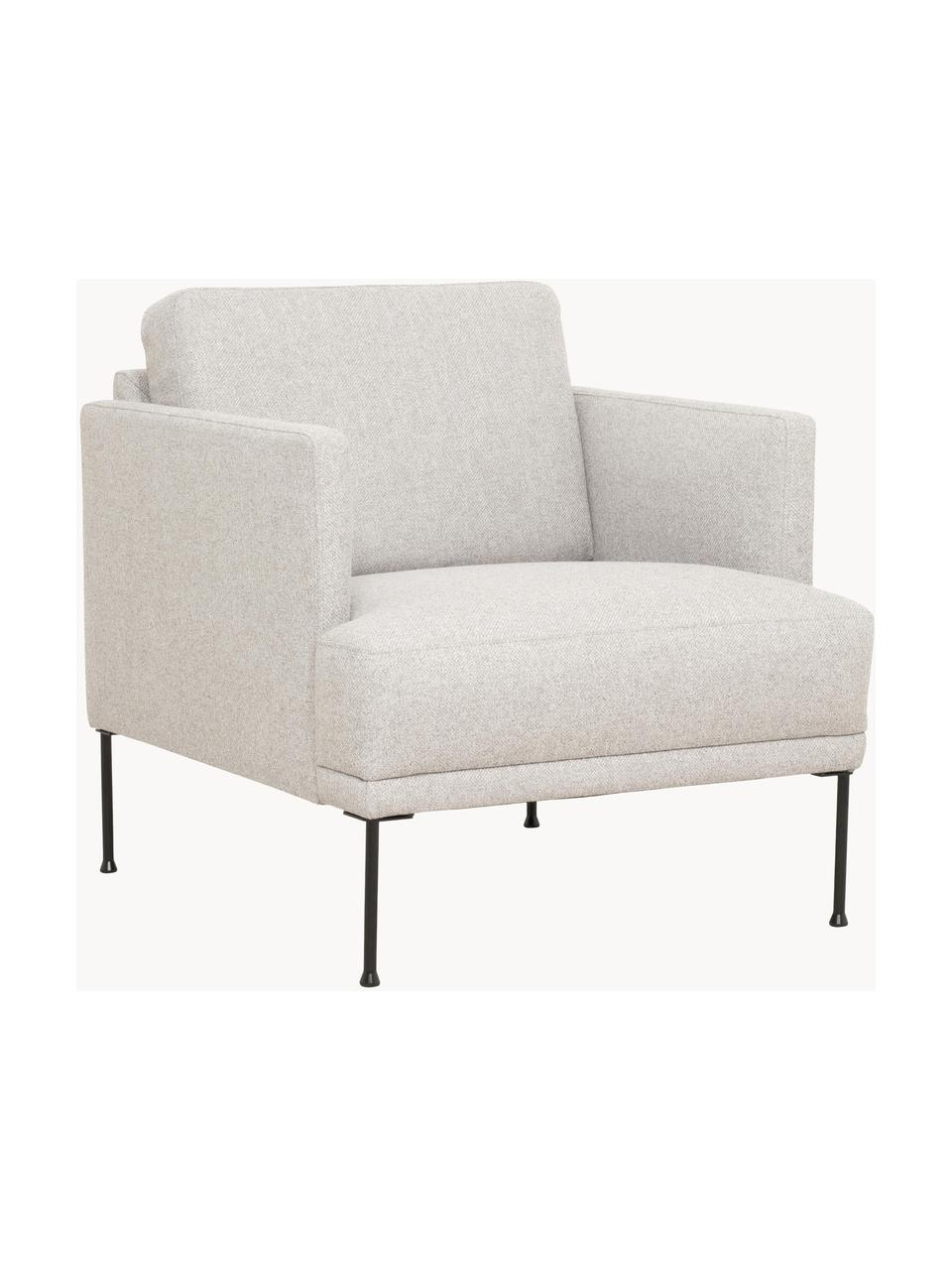 Fauteuil Fluente, Tissu beige clair, larg. 74 x prof. 85 cm
