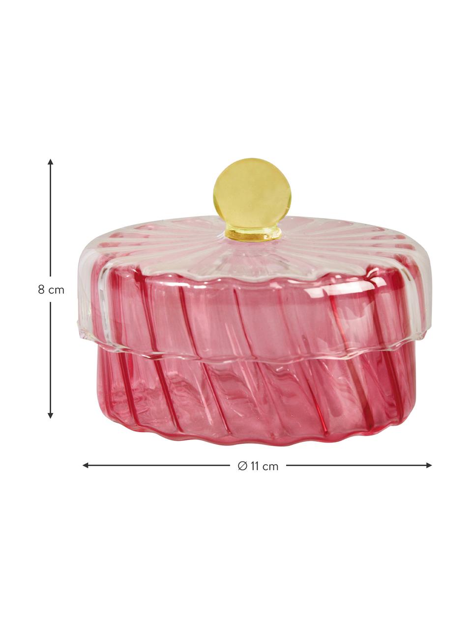 Opbergpot Spiral, Glas, Roze, Ø 11 x H 8 cm