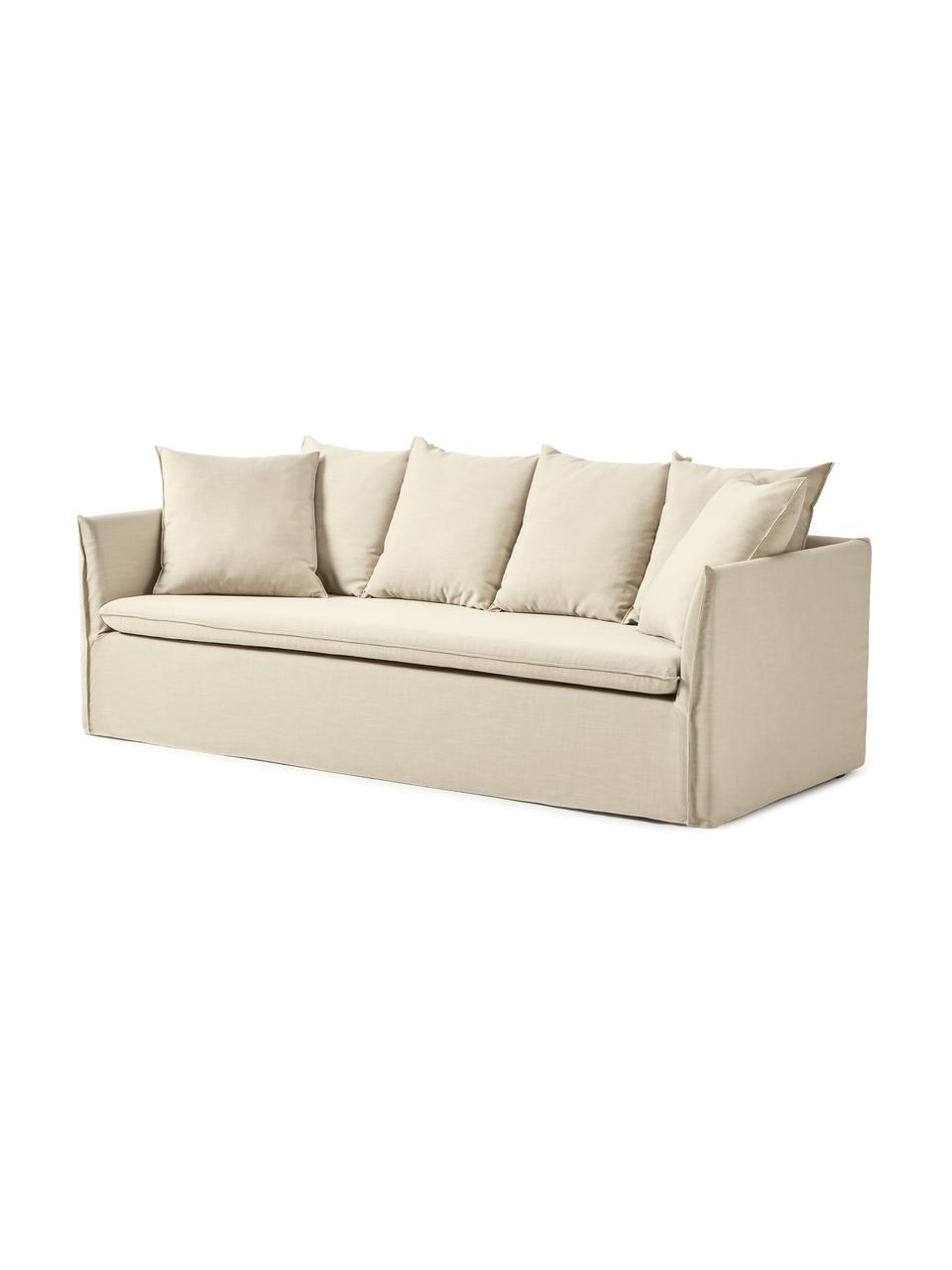 Sofa Mila (3-Sitzer), Bezug: 100% Polyester Der hochwe, Gestell: Kieferholz, Faserplatte, , Webstoff Dunkelbeige, B 220 x H 85 cm
