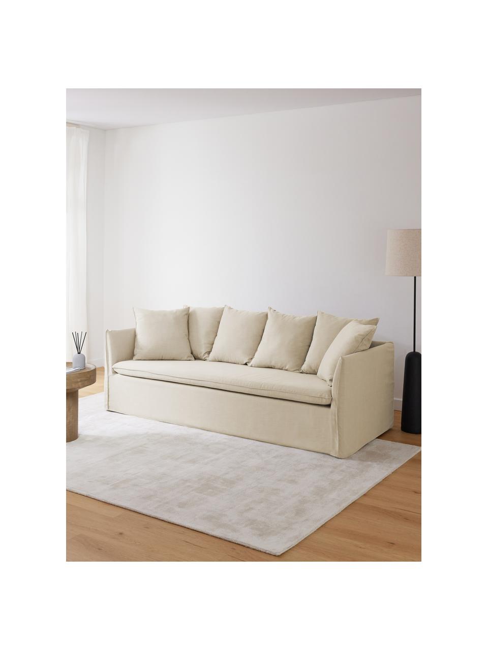 Canapé 3 places Mila, Tissu beige foncé, larg. 220 x haut. 85 cm